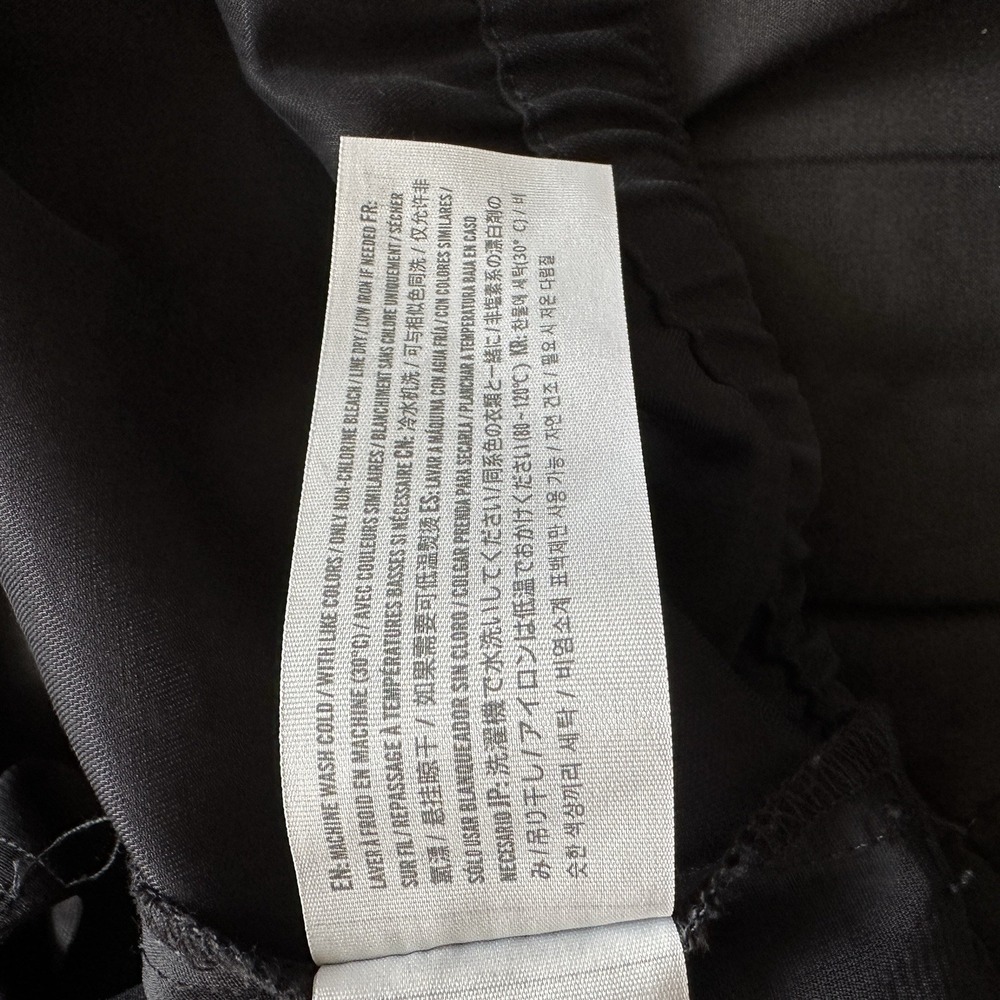 Abercrombie & Fitch Black Cargo Pants L Short Elastic Waist Wide Leg Pockets - Picture 13 of 16